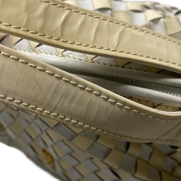 BALLY - Cream Light gray Leather Patent Leather Handbag - Picture 10 of 10